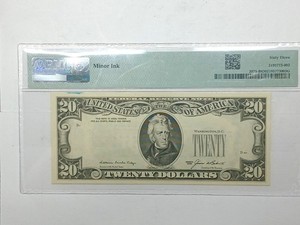  1985 20$ Federal Reserve Major Note Error – PMG 63 – Major Overprint on Back 