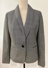 Talbots NWOT Grey Blazer/Jacket Wool Blend 6 Casual Office Work Classic Y2K Chic