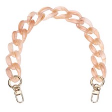 18 x 1 Inch Purse Charm Chain, Acrylic Purse Chain with Buckles, Beige