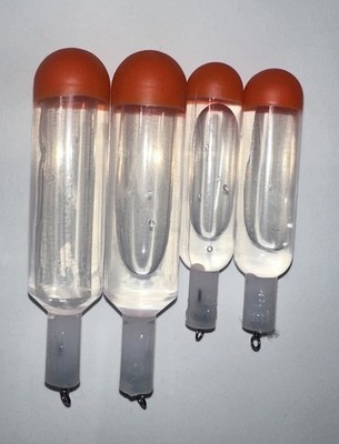 x4 Wasser Waggler Schwimmer gemischtes Paket - mittel & groß - orange
