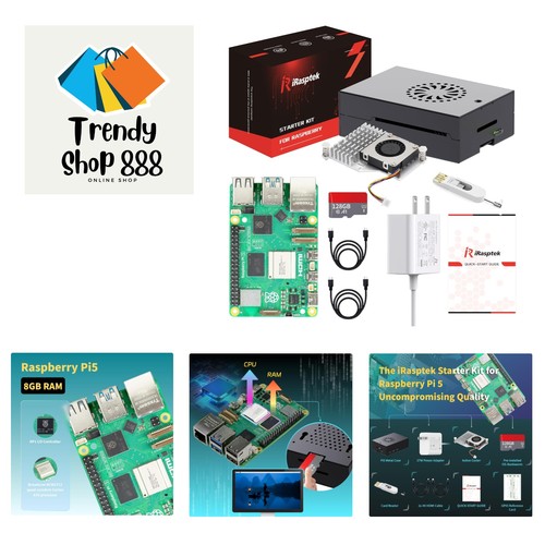 Starter Kit for Raspberry Pi 5 8GB RAM-Pre-Loaded with 128GB Edition Raspberr...