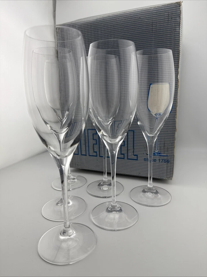 6 RIEDEL 416/48 Vinum Prestige Cuvee Glasses 218mm 2001 Made in Austria With Box - Image 3 of 4