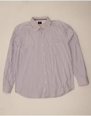 ROCCOBAROCCO Mens Shirt Size 44 17 1/2 XL Purple Striped XR10