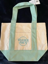 Trader Joe's *Limited Edition* Mini Canvas Tote Bag Green. NEW