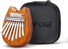 Mini Kalimba Thumb Piano 8Keys Wooden,Exquisite Finger with Cat Wooden 
