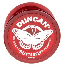 Beginner Butterfly Yo-Yo with Steel Axle, String, and Plastic Body, Red