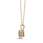 Birthstone Pendant 1 cts Classic Fancy Natural Green Quartz set in 14K Rose Gold — photo 2
