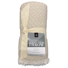 Member's Mark Oversized 60" x 70" Quilted Gauze Cotton Blend Throw Blanket