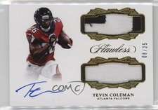 2017 Panini Flawless 8/25 Tevin Coleman #DP-TC Dual Patch Auto 0s3