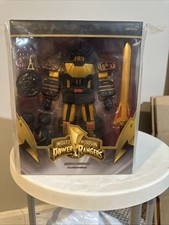 Super7 Ultimates Mighty Morphin Power Rangers Black & Gold Dino Megazord New