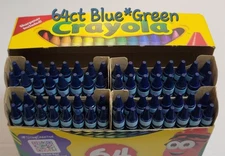 64ct Crayola Crayons (Blue Green) Single Color Bulk Lot Wax Melting Crafts