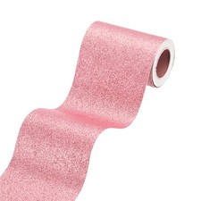 4" x 118" Rose Red Glitter Wallpaper Border, Peel and Stick Sparkle Paper Border