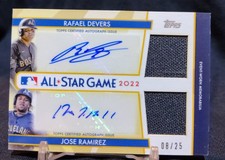 2022 Topps Update Rafael Devers/Jose Ramirez All Star Dual Autograph Card /25