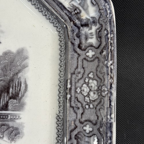 Antique c. 1830s 13.25”x 10.25” Alleghany Mulberry Porcelain Platter England TG - Picture 6 of 18