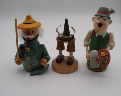 Käthe Wohlfahrt Holzmannl ''Beer drinker'', Incense Smoker & Erzgebirge Volkskunst