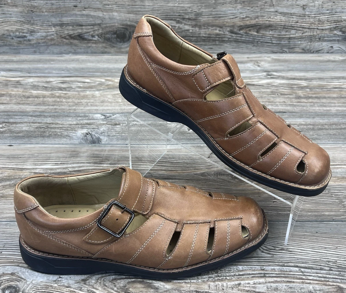 Johnston & Murphy Mens Tan Pebbled Leather Fisherman Sandals 12M 612 20 7234 Johnston & Murphy Shoes Men main image 2