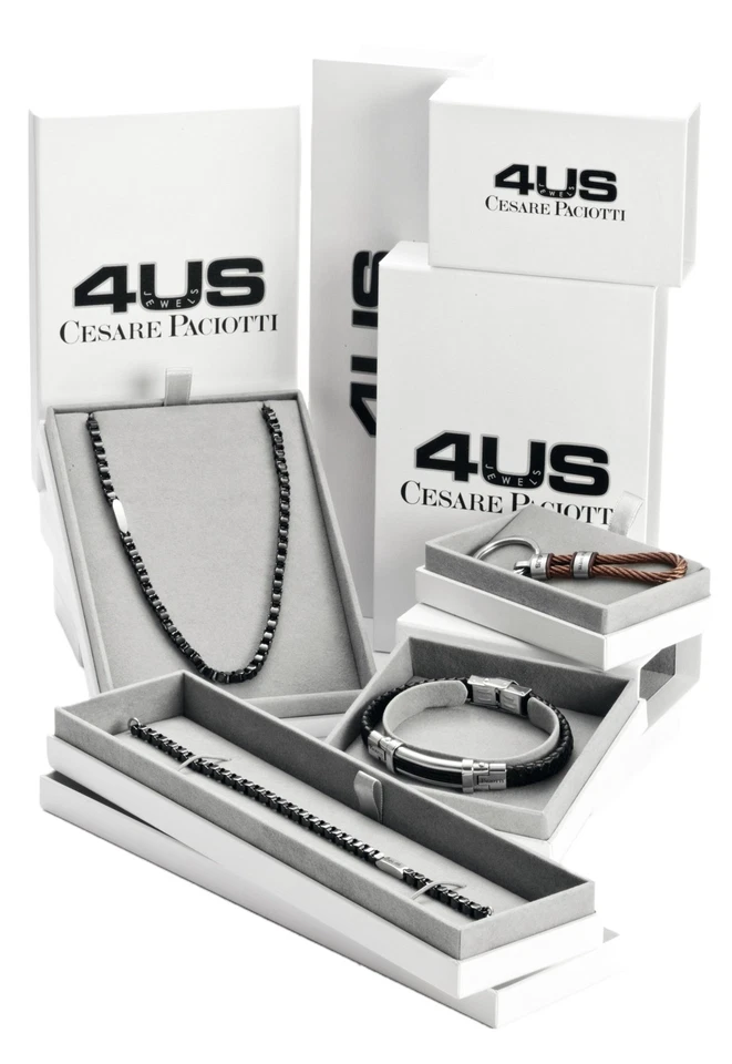 Collana STEEL ANCORA ZIRCONI AZZURRI BIANCHI 4US Cesare Paciotti Uomo - Immagine 3 di 3