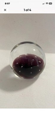 Vintage Klar Kunst Glas kontrollierte Blase Briefbeschwerer Kugel Kugel