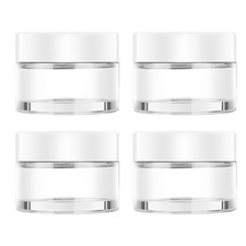 Small Glass Containers with Lids 1 Oz Glass Jars with White Lids Liners 4 Pack