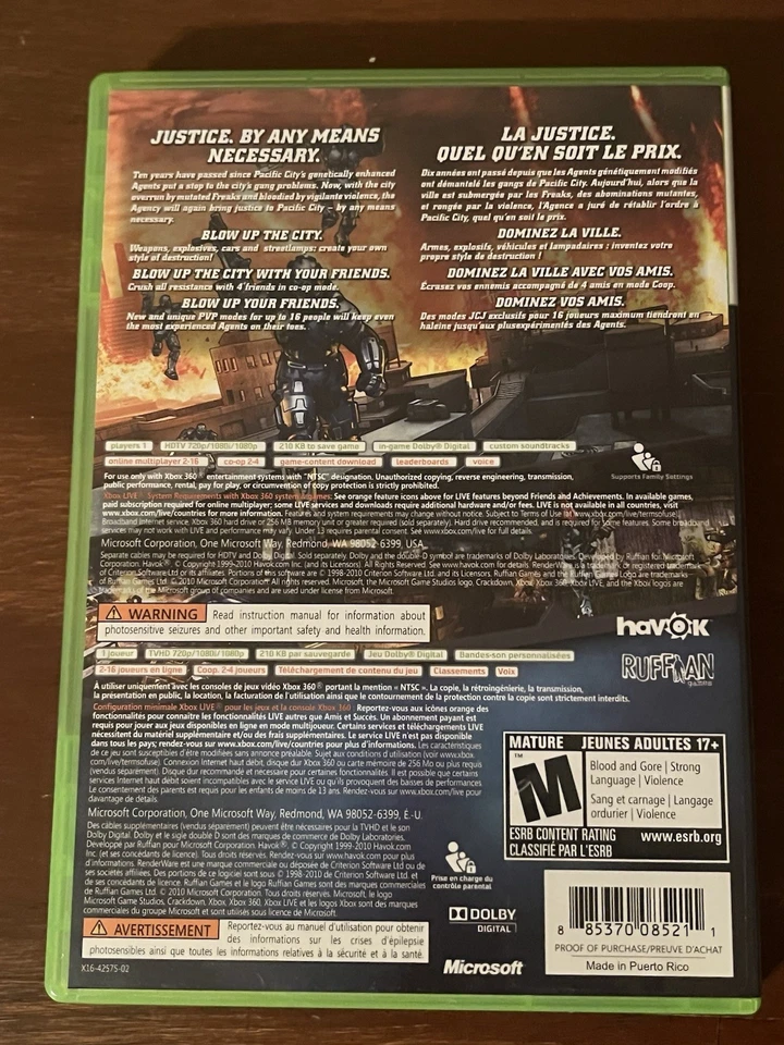 Crackdown 2 Xbox 360 (2010) CIB - Tested & Working - Image 2 of 4