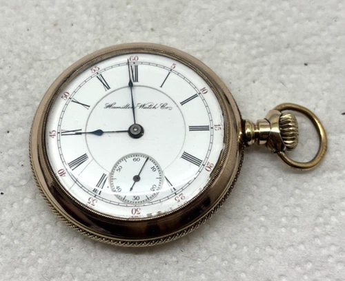 HAMILTON POCKET WATCH, 18S, 17J, GRADE 925, VTG 1912, H F STECK, WASHINGTON IA