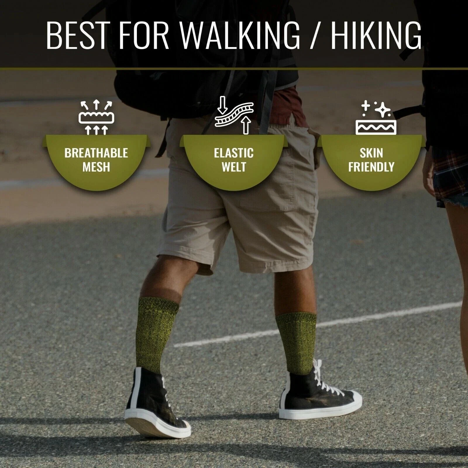 Alternative view of the 6-pack of men's hiking socks