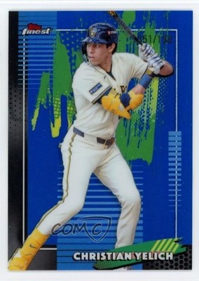 2026 Topps Finest Common Blue Refractor 51/150 Christian Yelich #49 18ys