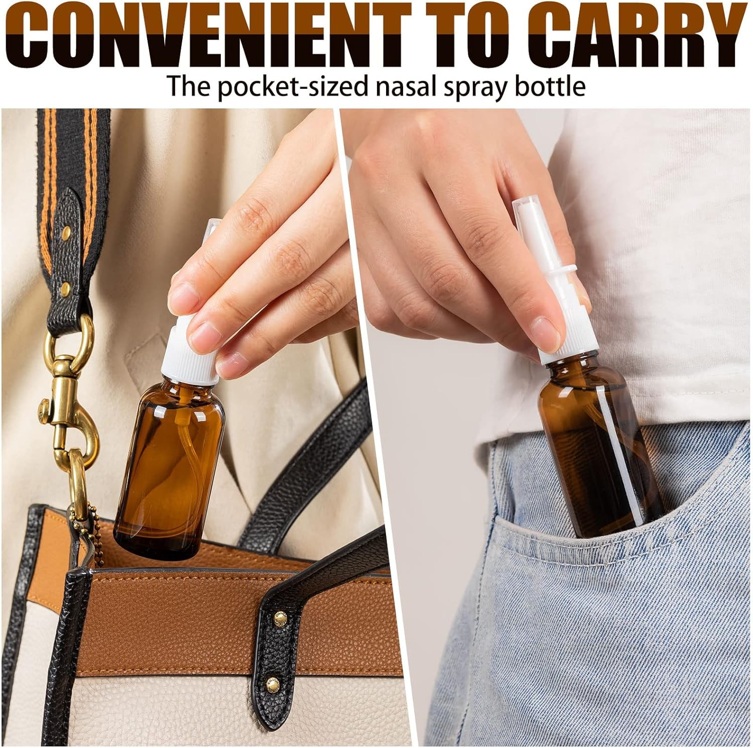 10 Pcs Nasal Spray Bottle, 30ML/1oz 6 Pcs Glass Nose Spray Bottle Empty, Fine Mi