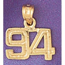 Number 94 Charm Pendant 14k Gold 1.2 Grams 