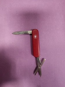 Vintage Collector Wenger Delemont Red Pocket Knife, Scissors,  Switzerland 🇨🇭