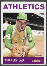 Vintage CHARLIE LAU signed 1964 Topps #229 autographed Famed Hitting Coach inv-b