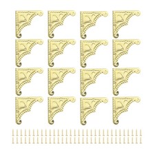 16pcs Vintage Corner Protector 2.2"x2.2"x0.5" for Table Box Gold