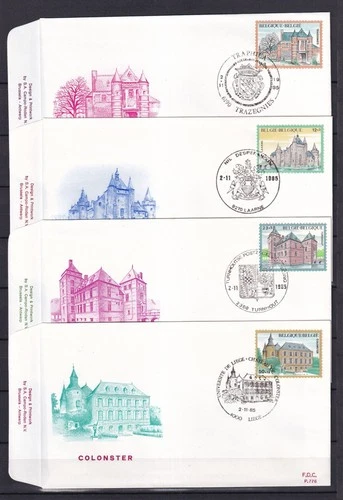 [LG79594] Belgium N°2193/2196FDC Architecture First Day Cover COB € 11,00 MIX