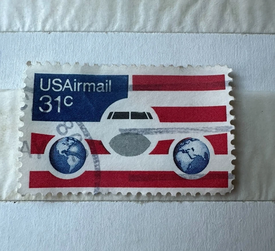 Francobolli USA rari 1974-76 "Air Mail Airplane Globe 31c-Mt. Rushmore 26c" - Immagine 4 di 4