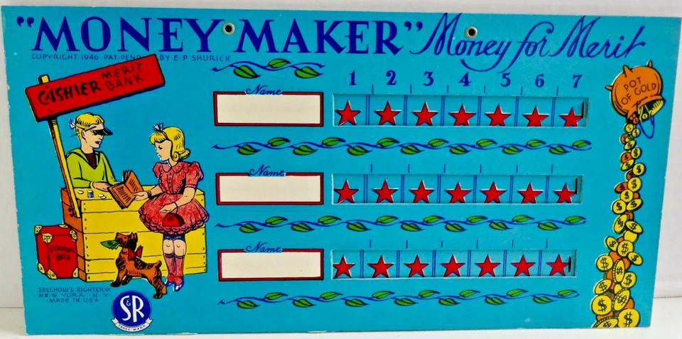 Seldom Seen Vintage 1946 MONEY MAKER / MONEY FOR MERIT SELCHOW & RIGHTER Shurick - Image 2 of 4