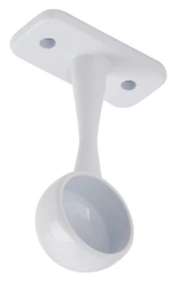 GAS N POW3R WARDROBE RAIL END SUPPORTS ROUND Brackets 19mm White Finish