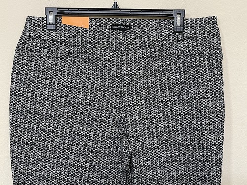 Hilary Radley Women’s Black/White Check Print Elastic Waist Cropped Pants XXL - Picture 3 of 11