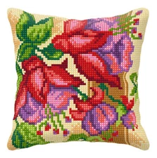 Orchidea Cushion cross stitch kit Exotic flowers 9024