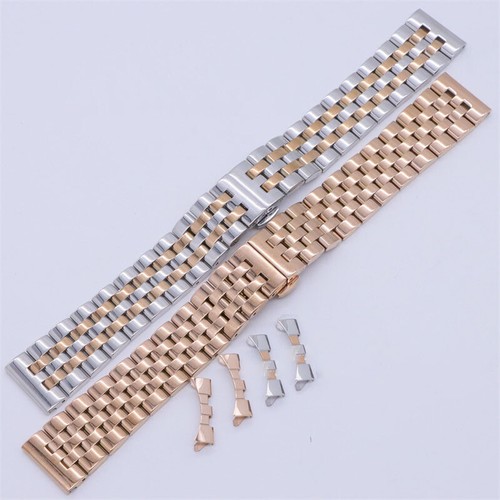 10-24mm Polished Stainless Steel Watch Band Strap Bracelet Straight+Curved End - Picture 4 of 13