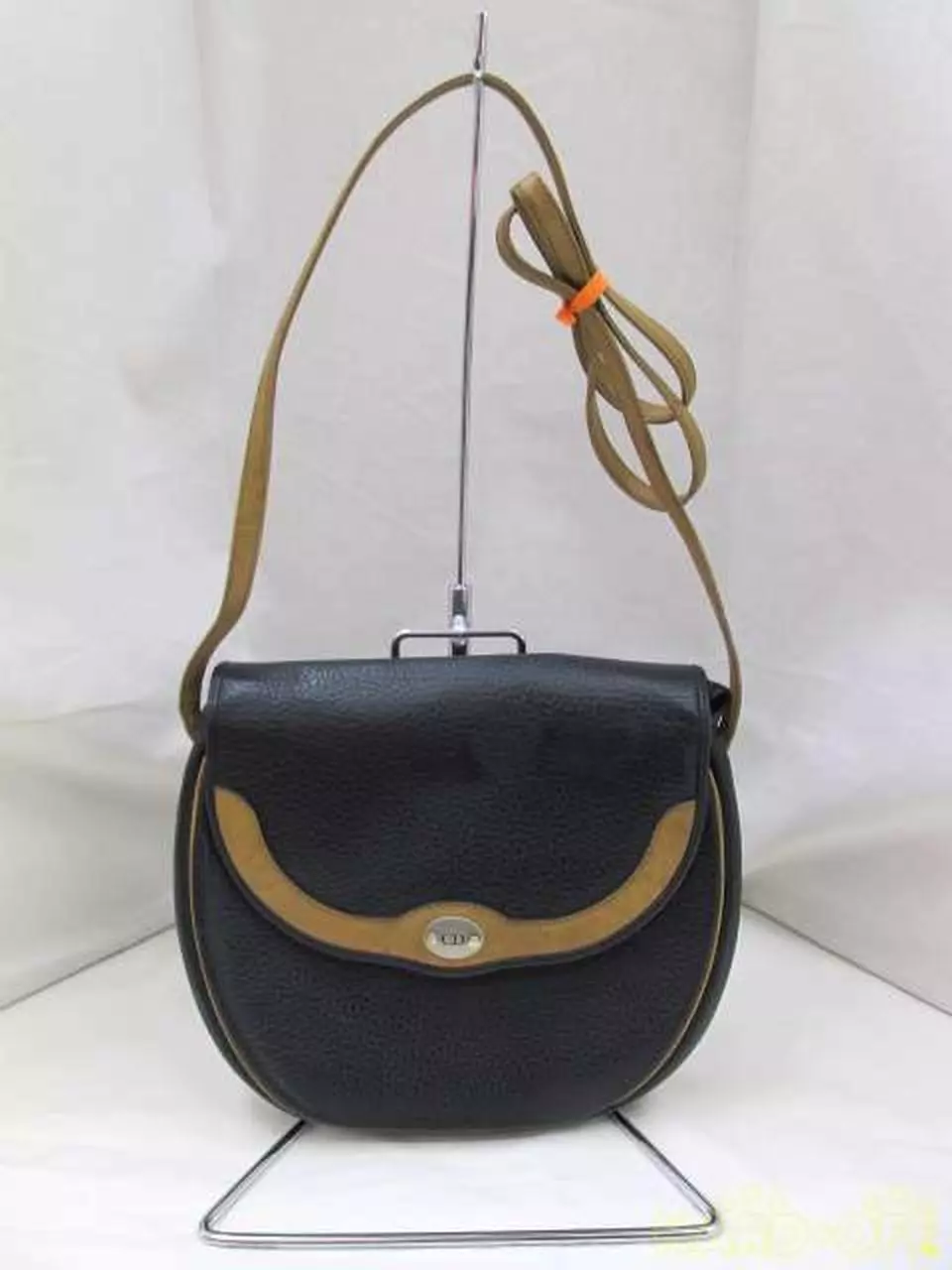 Sac bandoulière logo vintage Christian Dior cuir croosbody noir marron