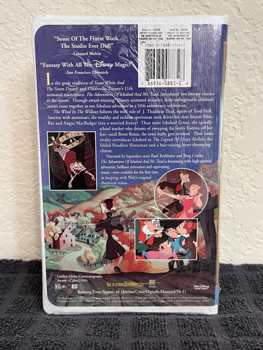 Disney's The Adventures of Ichabod and Mr. Toad VHS 15659 Disney's The Adventures of Ichabod and Mr. Toad VHS 15659