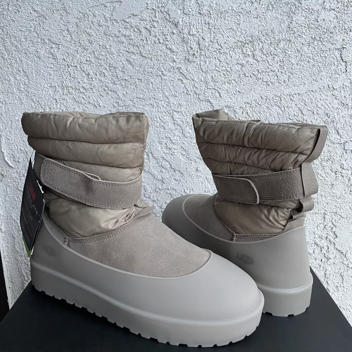 UGG Classic Short Pull-on Weather Dune Suede Sheepskin Boots Size US 12 Men