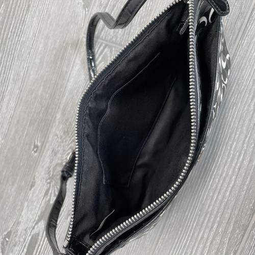 Coach Peyton Dream C Swingpack Crossbody Bag Handbag Purse Black White Monogram - Picture 5 of 8