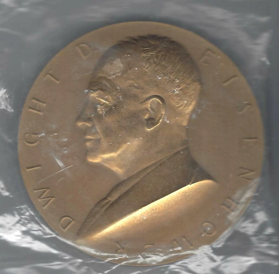 1953 IKE EISENHOWER BRONZE METAL INAUGURATION PORTRAIT MEDAL - STILL SEALED - Photo 1/1