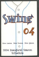 2004 Quad Cities Swing Minor League Baseball Schedule !!!
