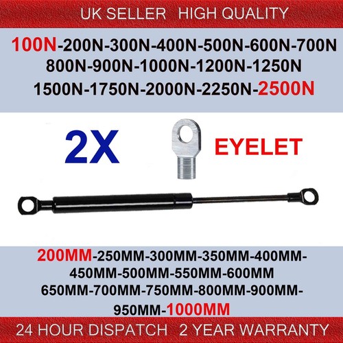 2X UNIVERSAL GAS STRUTS 2001000MM MULTI PURPOSE 1002500N EYELET HEAD CLIPS eBay