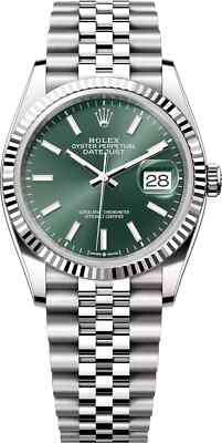 2026 Rolex Datejust 36 126234 Mint Green Fluted Jubilee 36mm NEW COMPLETE 