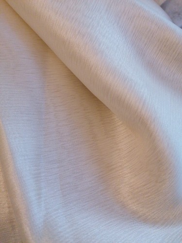 cream Ivory sheer Fabric curtain voile textural shimmer double width 300x 190cm - Picture 10 of 11