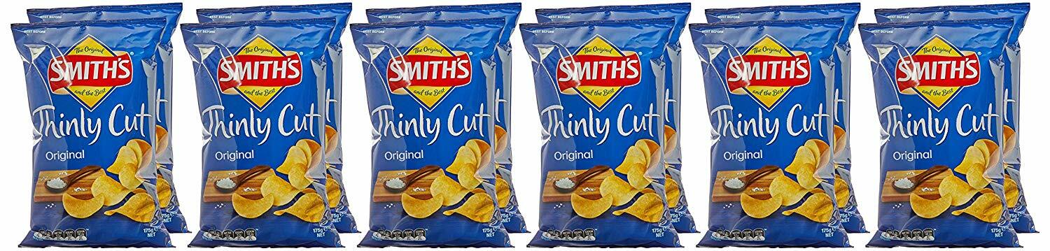 Thinly Cut Original Potato Chips, 12 x 175 Grams