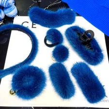 Womens Real Mink Fur Headband Hair Clip Hair Claw Hair Ring Hair Hoop Decor Gift